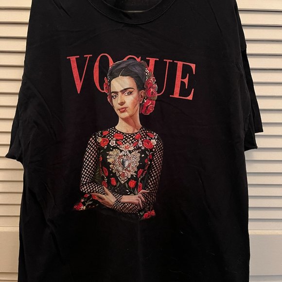 Frida Kahlo Vogue T-Shirt, black, plus size - Picture 1 of 3